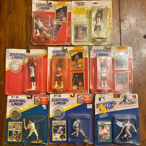 Starting Lineup Lot Of 8 MLB, NBA Figures